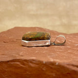 Juan Guerro, Navajo Boulder Turquoise and Sterling Silver Pendant, vintage Native American   (18-285)