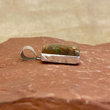 Juan Guerro, Navajo Boulder Turquoise and Sterling Silver Pendant, vintage Native American   (18-285)