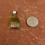 Juan Guerro, Navajo Boulder Turquoise and Sterling Silver Pendant, vintage Native American   (18-285)