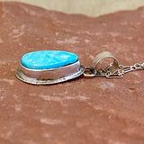 Lyle Piaso, Navajo Kingman Turquoise and Sterling Silver Pendant Necklace, authentic Native American  (3/48)