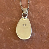 Lyle Piaso, Navajo Kingman Turquoise and Sterling Silver Pendant Necklace, authentic Native American  (3/48)