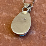 Lyle Piaso, Navajo Kingman Turquoise and Sterling Silver Pendant Necklace, authentic Native American  (3/48)