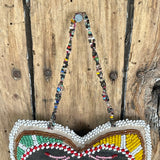 Authentic Iroquois/Onondaga Beaded Pincushion - vintage 1939 New York World's Fair/Syracuse Whimsy.  Thread sewn with glass beads (GM35)