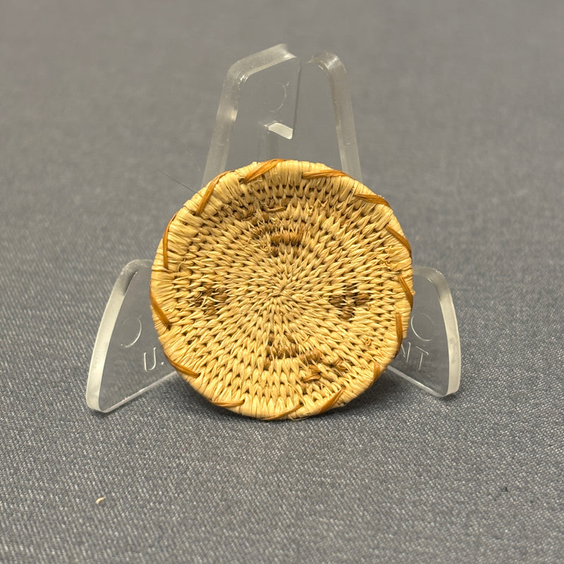 Antique Miniature Pima Coiled Basket with Deer Design, authentic Native American  (SSC53)