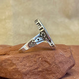 Supersmith Sterling Silver and Multi-Stone Channel Inlay Ring - size 9.5  (3/198)