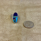 Supersmith Sterling Silver and Multi-Stone Channel Inlay Ring - size 9.5  (3/198)