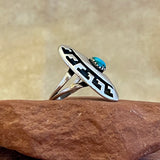 Authentic Vintage Navajo Overlay Ring with Turquoise - size 4 1/4   (6/22)