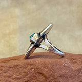 Authentic Vintage Navajo Overlay Ring with Turquoise - size 4 1/4   (6/22)