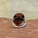 Authentic Vintage Navajo Overlay Ring with Turquoise - size 4 1/4   (6/22)