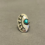 Authentic Vintage Navajo Overlay Ring with Turquoise - size 4 1/4   (6/22)