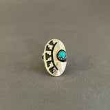 Authentic Vintage Navajo Overlay Ring with Turquoise - size 4 1/4   (6/22)