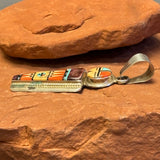 Raylan and Pattie Edaakie, Zuni Multi-Stone Mosaic Inlay Sunface Figure Pendant, authentic Native American   (SS45)