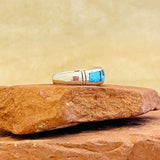 Ray Tracey, Navajo Contemporary Turquoise Inlay Ring - size 9 1/2   (5/26)