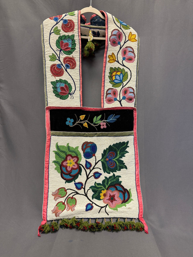 Antique Anishinaabe Beaded Bandolier Bag - late 19th century   (GM233)