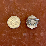 Navajo silver and Mother of Pearl Ring with Scroll Design, authentic Native American - ring size: 7 1/4   (5/141)
