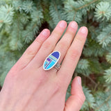 Supersmith Sterling Silver and Multi-Stone Channel Inlay Ring - size 9.5  (3/198)