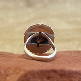 Dennis James, Navajo Sterling Silver Ring with Blue Turquoise Nugget, vintage Native American - size 7   (5/140)