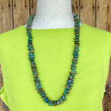 Vintage Green Turquoise Nugget Necklace, Santo Domingo (BH77)