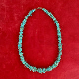 Authentic Santo Domingo Blue Turquoise Necklace with Flat Cut Beads (BH83)