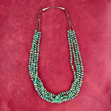 Santo Domingo 4-strand Turquoise Nugget Necklace   (BH80)