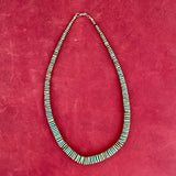 Authentic Santo Domingo Turquoise Necklace with Heishi-Style Green Turquoise Beads (BH68)