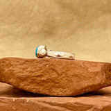 Wyatt Lee, Navajo Silver Ring with Turquoise Stone - size 8   (6/20)