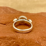 Wyatt Lee, Navajo Silver Ring with Turquoise Stone - size 8   (6/20)