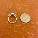 Wyatt Lee, Navajo Silver Ring with Turquoise Stone - size 5   (6/18)