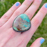 Leroy Navajohn, Authentic Navajo Royston Turquoise Ring - size 10 3/4   (5/68)