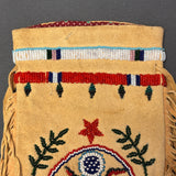 Authentic Lakota Sioux Small Beaded Bag with Patriotic Design, vintage   (GM240)