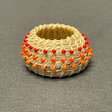 Miniature Tohono O'odham (Papago) Horsehair and Twine Basket with Beads  (SSC2)