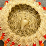 Miniature Tohono O'odham (Papago) Horsehair and Twine Basket with Beads  (SSC2)