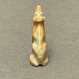 Zuni Alabaster Wolf Fetish with Turquoise Heartline, vintage Native American   (SSC17)