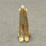 Zuni Alabaster Wolf Fetish with Turquoise Heartline, vintage Native American   (SSC17)