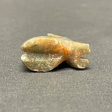 Zuni Alabaster Wolf Fetish with Turquoise Heartline, vintage Native American   (SSC17)