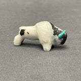 Zuni Zebra Stone Alabaster Buffalo Fetish  (SSC22)