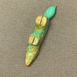 Zuni Boulder Turquoise Fox Fetish with Pipestone Heartline   (SSC41)