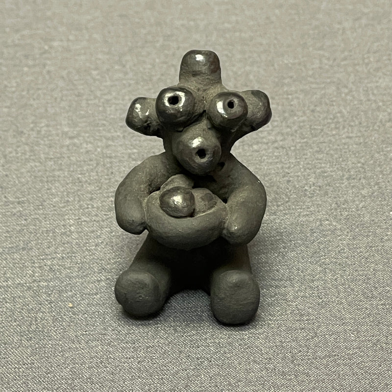 Dorothy and Paul Gutierrez, Santa Clara Pueblo Miniature Blackware Mudhead Figure  (SSC52)