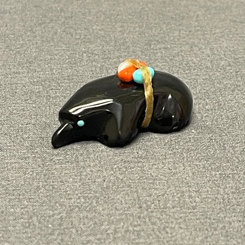Zuni Black Jet Mole Fetish with Gift Bundle  (SSC111)