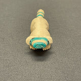 Zuni Alabaster Raccoon Fetish with Turquoise Stripes, vintage Native American   (SSC71)