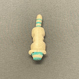 Zuni Alabaster Raccoon Fetish with Turquoise Stripes, vintage Native American   (SSC71)