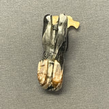 Frankie Eustace, Zuni Picasso Marble Bear Fetish with Mother of Pearl Fish  (WHC50)