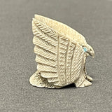 Zuni Antler Eagle Fetish with Turquoise Eyes, vintage Native American   (WHC51)