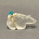 Zuni Quartz Bear Fetish with Abalone Shell Arrow Gift Bundle  (WHC52)