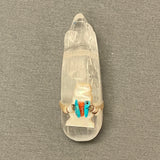 Zuni Quartz Bear Fetish with Abalone Shell Arrow Gift Bundle  (WHC52)