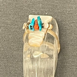 Zuni Quartz Bear Fetish with Abalone Shell Arrow Gift Bundle  (WHC52)