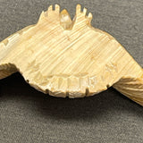 Herbert Hustito Zuni Alabaster Eagle Fetish with Turquoise Eyes, vintage Native American   (WHC53)
