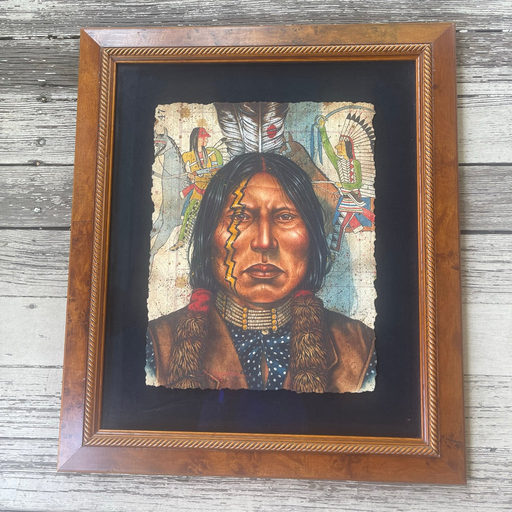 Original painting of Native American Warrior, by Ken Ferguson - One-of-a-kind painting of warrior (3/130)