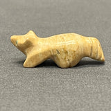 Leroy Ukestine, Zuni Alabaster Wolf Fetish with Turquoise Eyes   (WHC55)