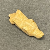 Leroy Ukestine, Zuni Alabaster Wolf Fetish with Turquoise Eyes   (WHC55)